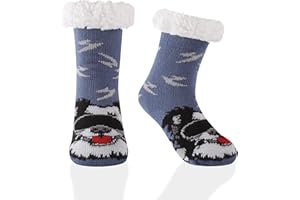 HERYEBING Kids Slipper Socks Fuzzy Soft Cozy Thick Warm Anti-Slip Indoor House Christmas Gifts for Boys Girls Toddler