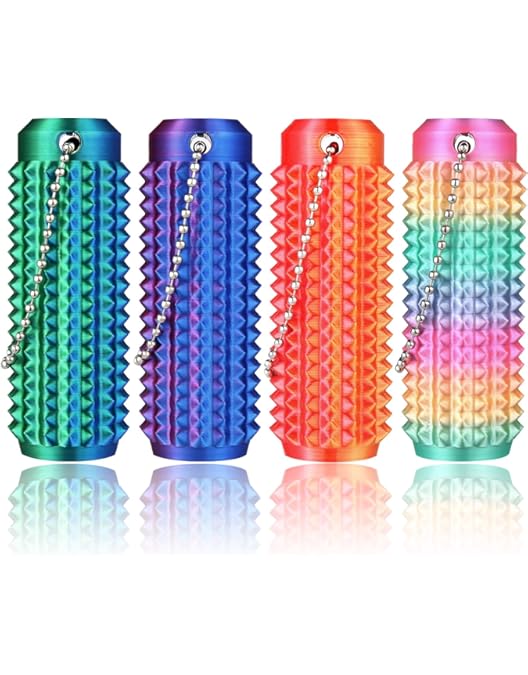 Spiky Grippie Stim Keychain, Calming Fidget Keychain For Anxiety Relief, Hard Spiky