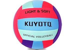 KUYOTQ Soft Indoor Volleyball for Indoor Practice Super Soft and Light Safe Sport Gear Fabric Volleyball for Kids Youth Adult Beginners, Perfect for House Yard Training Games