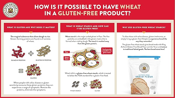 KING ARTHUR GLUTEN-FREE BREAD FLOUR, 1:1 REPLACEMENT FOR YEASTED RECIPES, 2 LB (PACK OF 1) – PREMIUM GF FLOUR FOR ARTISAN BOULES, BAGELS, CINNAMON ROLLS & BURGER BUNS – SORGHUM & XANTHAN GUM