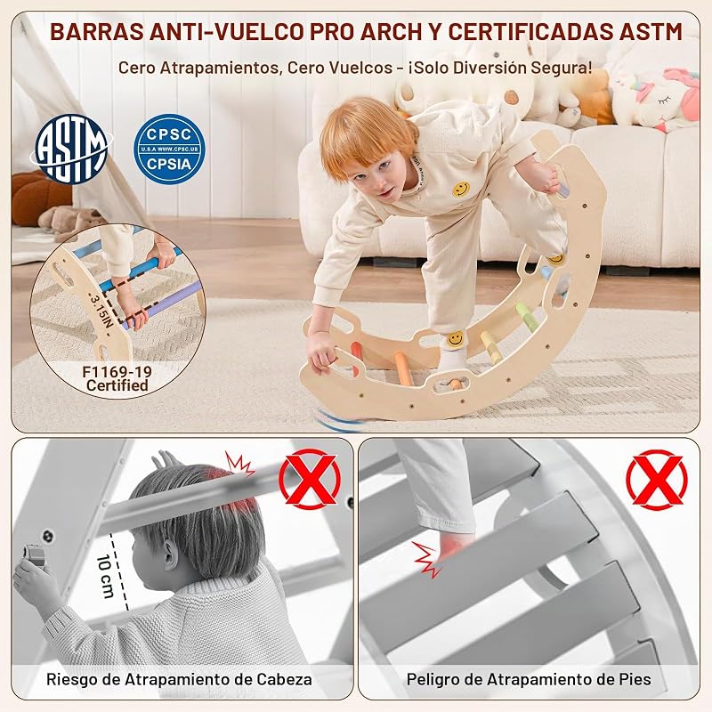 8 en 1 Triángulo de Escalada Montessori con Arco y Rampa