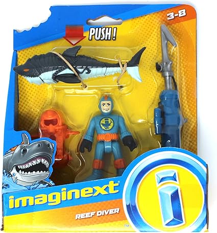 Amazon.com: Imaginext Arrecife Diver, lanzador de arpón y tiburón – Figura de 2.5 pulgadas: Toys \u0026 Games