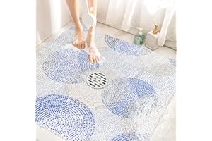 Mofonky Shower Mat Non Slip: 31 x 31 Inch Shower Mats for Inside - Extra Large Square Anti Slip Shower Matt for Elderly