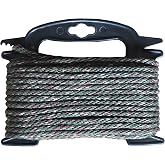 Tether Tite Utility Cord Solid Braided 1/4" x50' Polypropylene Rope (30lbs) Heavy Duty General Purpose Rope for Marine,Camping,Household,Fishing,DIY (Camouflage)