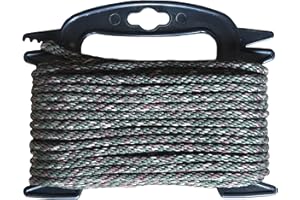Tether Tite Utility Cord Solid Braided 1/4" x50' Polypropylene Rope (30lbs) Heavy Duty General Purpose Rope for Marine,Camping,Household,Fishing,DIY (Camouflage)