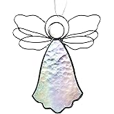 J Devlin Angel Ornament Clear Iridized Window Christmas Tree 303-1