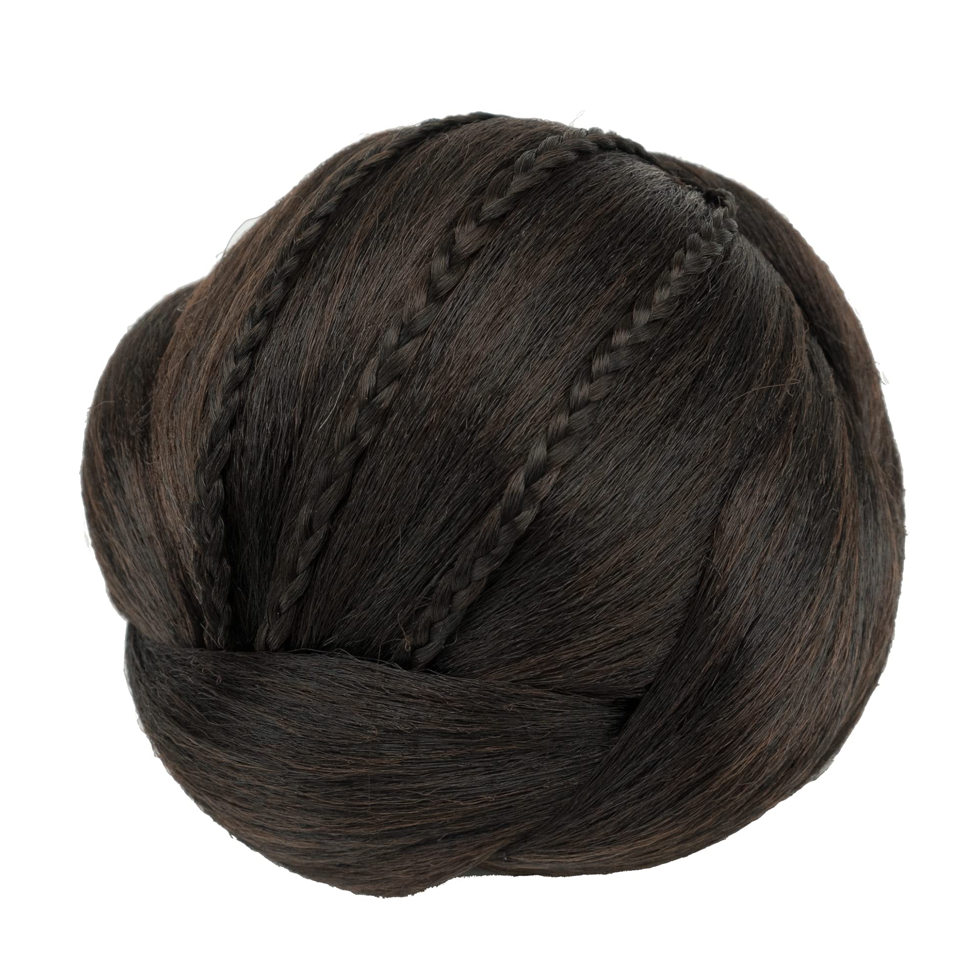IMISSU Small Size Braided Chignon Dancer Hair Cover Donut Hairpieces Scrunchies Hair Bun Wig Updo Wedding Party for Women (M2 Chocolate Brown)
