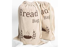 Bread Bag 2 Pack Natural Linen | Food Storage Bag | Linen Cotton Blend | 38x27 cm | Eco Product | Plastic Free