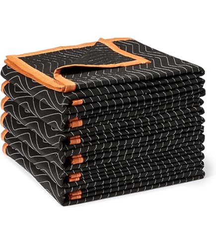 Mantas De Mudanza Y Embale De 101 X 183 Cm - Paquete De 2 Mantas Acolchadas Profesionales, Algodón Reciclado De Triple Capa, Protección Para Muebles Y Suelos, Multiusos Para Hogar Y Mudanzas