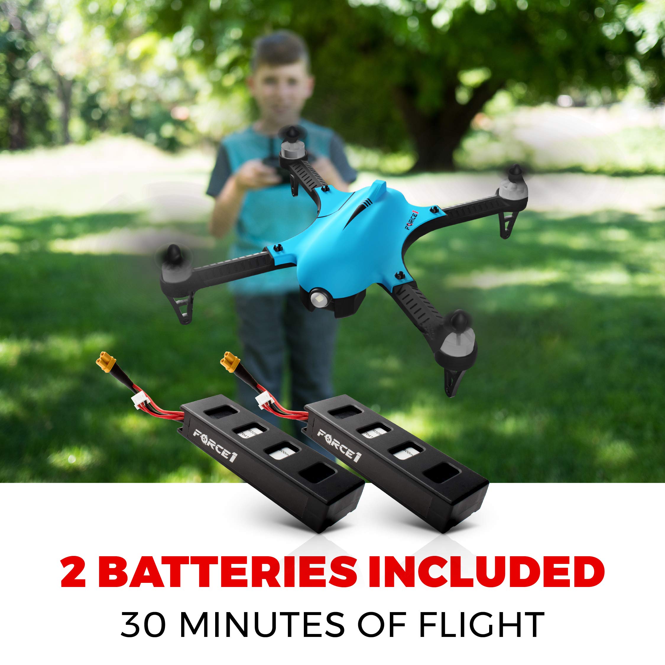 Force1 F100GP Drone with Camera for Adults or Teens- GoPro Compatible RC Drone with 1080p HD Video Camera Long Range Brushless Quadcopter with Remote Control, 2 Drone Batteries, 3 Drone Shells - Image 4