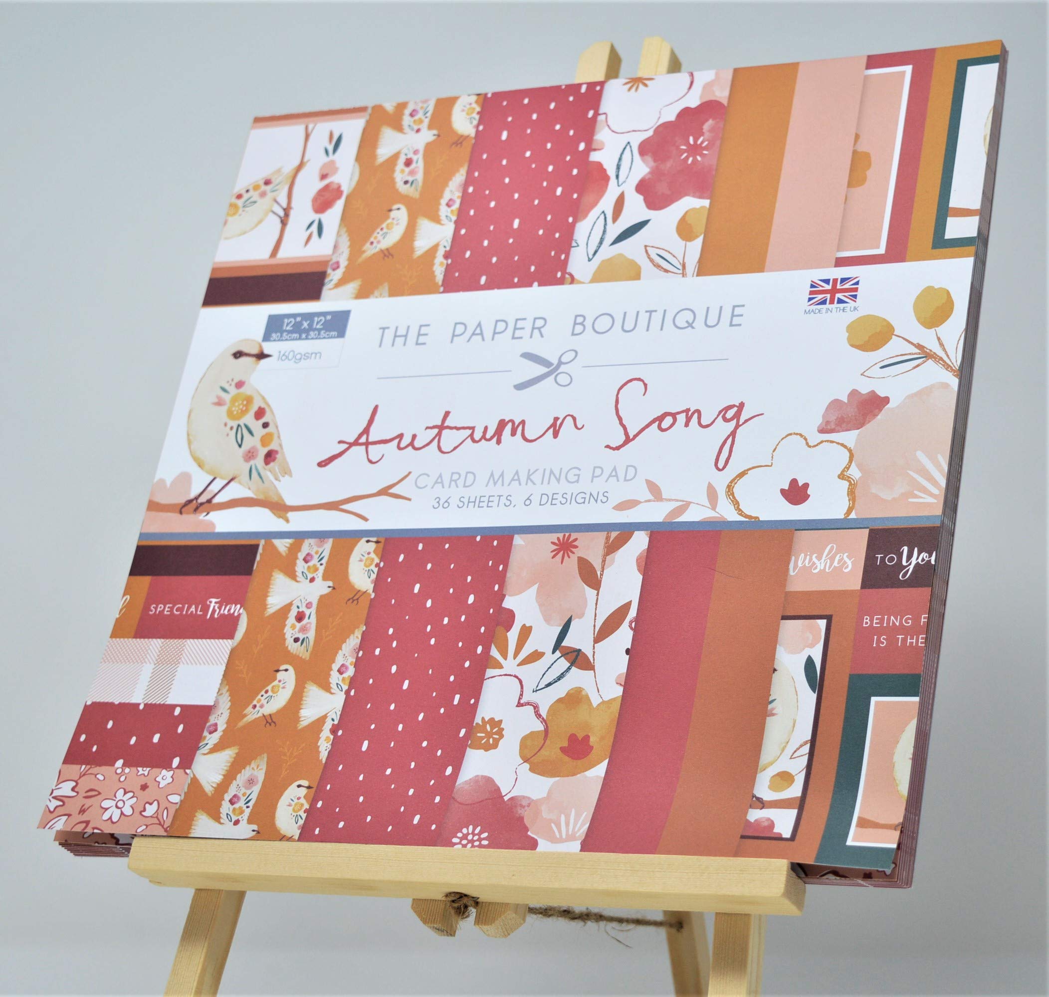The Paper Boutique Autumn Song-Card Making Pad, Brown Shades, 12 x 12 inch