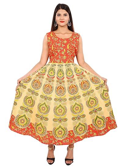 Women's A-Line Maxi Dress (JSL142_Blue_Free Size)