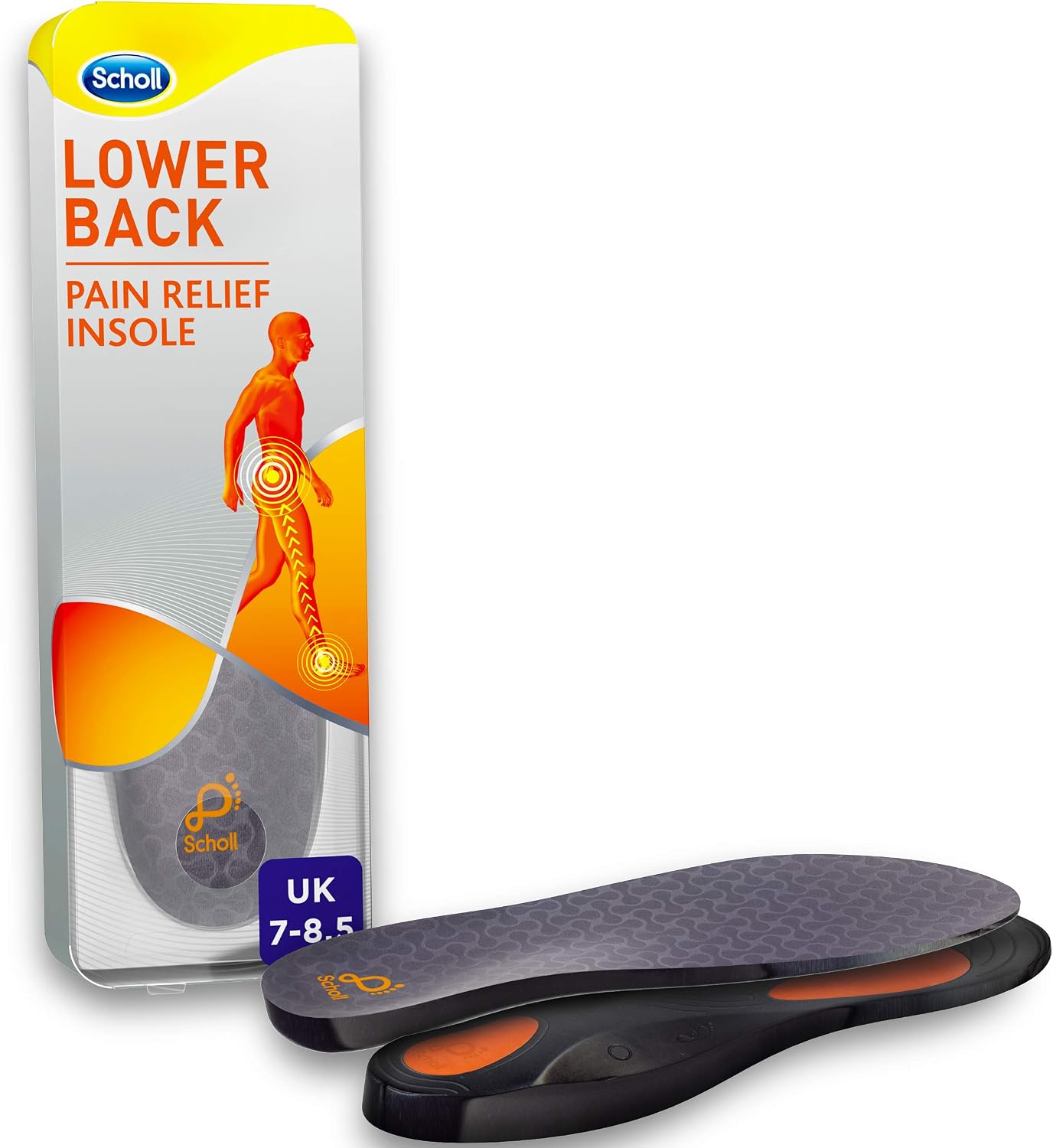 Scholl Insole Lower Back Orthotics Medium, Multicolor, M (Pack of 1)