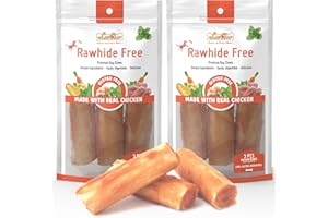 LuvChew Premium Dog Chew Treats Chicken Retriever Rolls for Large Dogs, Rawhide Free, Grain Free, Highly Digestible,Large 7" 2pcs/Pack x 2pack