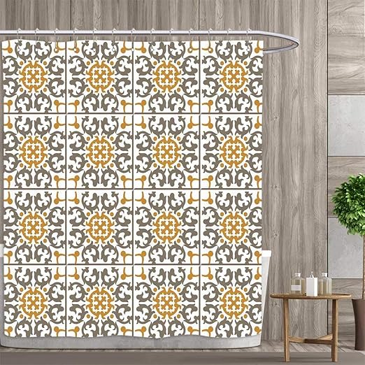 Cortina De Ducha Con Estampado Turco De La Colección Comex