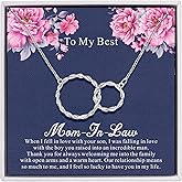 AM ANNIS MUNN Mother Daughter Necklace, Mother in Law Gifts From Daughter in Law 925 Sterling Silver Necklace for Women Infinity Circle Womens Necklaces Birthday Gifts for Mom Mother in Law