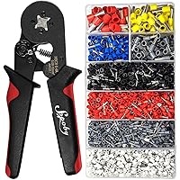Ferrule Crimping Tool Kit - Sopoby Ferrule Crimper Plier (AWG 28-7) with 1800pcs Wire Ferrules Kit Wire Ends Terminals
