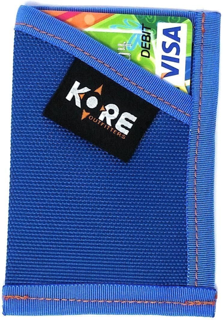 Minimalist Wallet Slim Front Pocket Card Holder Money Clip - Blue and Orange -KORE Outfitters Made in USA