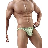 iKingsky Men's Colorful Big Pouch Bikini Underwear Sexy Low Rise Bluge Men Briefs