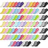 Handepo 100 Pairs Low Cut Ankle Socks for Women, Bulk No Show Breathable Socks for Everyday Casual Wear, Walking, Work