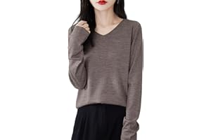 Chanyarn Women's 100% Merino Wool Base Layer Shirt Tops V Neck Long Sleeve Travel Hiking Tee T Shirt Pullover Sweater