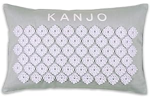 FSA HSA Eligible Kanjo Aroma Mint Acupressure Pillow - 100% Cotton Linen Pillow with Natural Cork Filling - Aromatherapy Pillow for Back Pain and Neck Pain Relief