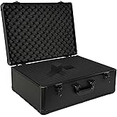 ITHWIU 23 Inch Aluminum Carrying Case 23 X 16.5 X 8.6 Inch Ideal for Microphone & Camera Gear Transportation, DJ Mixer Case with Customizable Pre-Diced Foam, Black