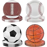 ITTEBISS 48PCS Sports Birthday Party Decorations 7" Sports Party Plates Disposable Sports Paper Plates Baseball Basketball Soccer Football Plates for Boys Adults Birthday Party Decorations