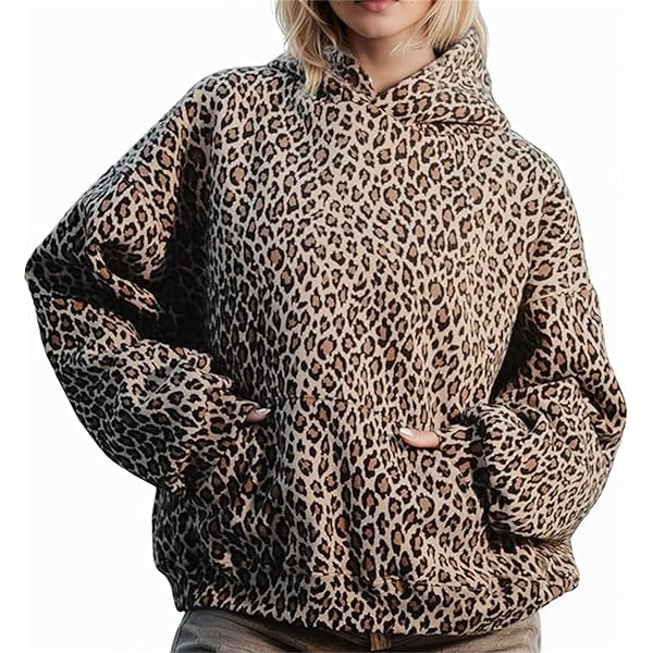 Amazon.com: GGOOB Oversized Cheetah Leopard Print Hoodie Y2k