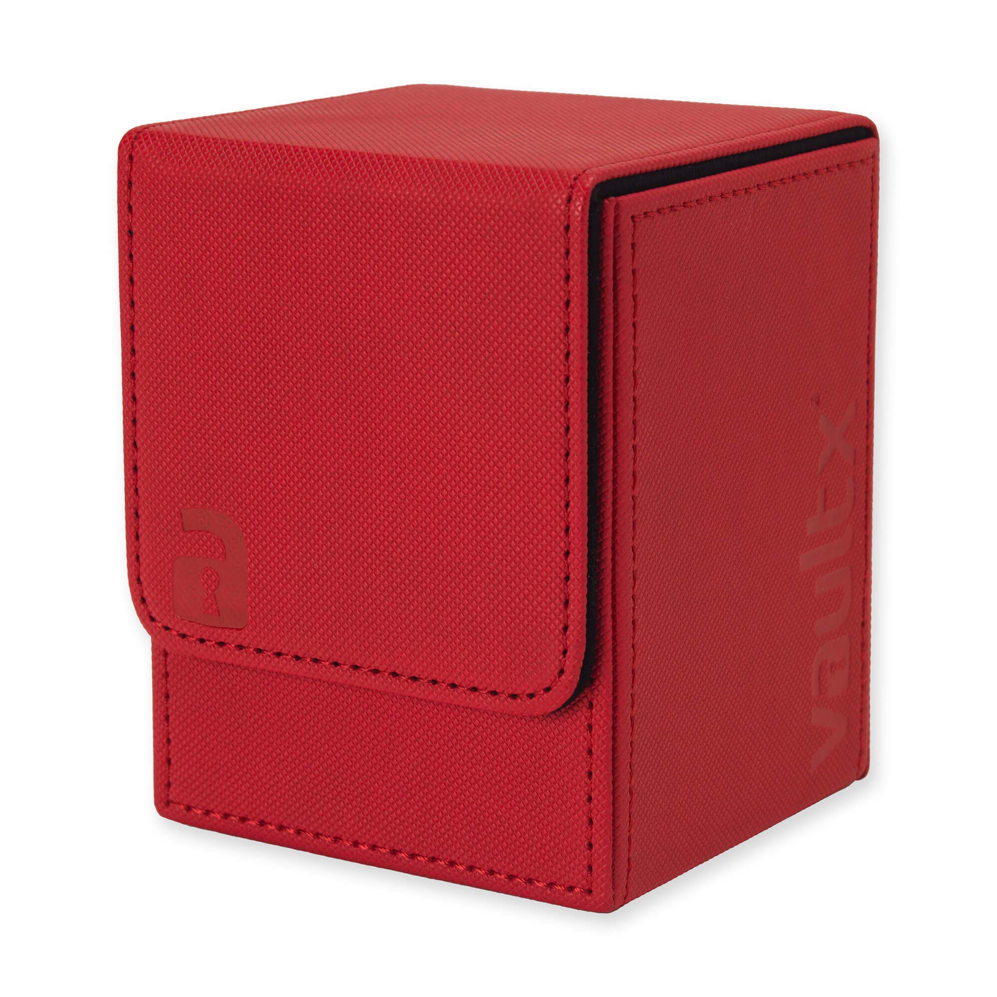 Vault X Trading Card Toploading Deck Box, 80+ sleeved cards, Premium Exo-Tec Material, Card Holder Storage Box, Magnetic Lid, for MTG Commander, TCG (Red) โ image 1