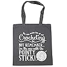 HippoWarehouse You Can Make Fun of My Crocheting, But RememberàI'm the One With the Pointy Stick! Tote Shopping Gym Beach Bag 42cm x38cm, 10 litres