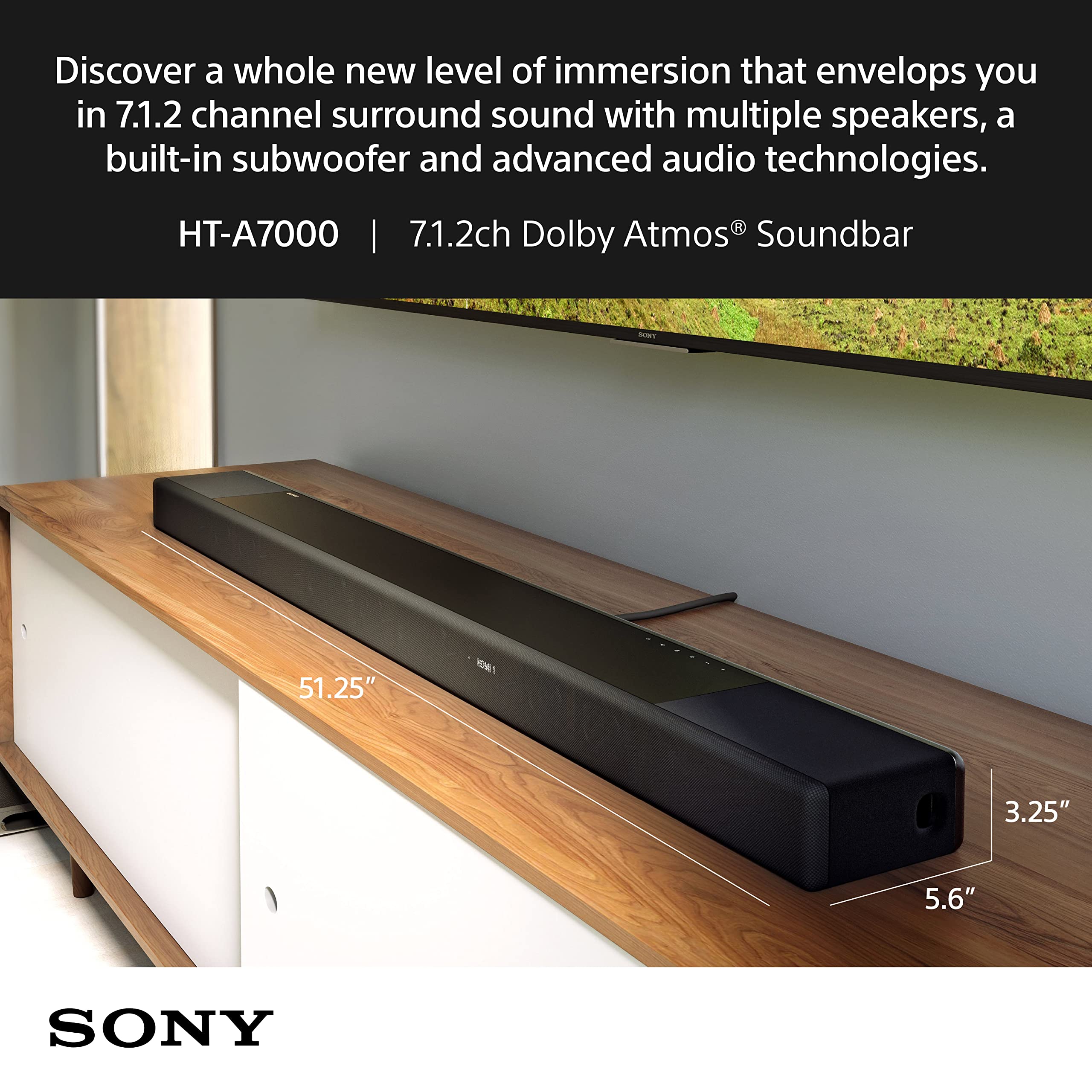 Sony 65 Inch BRAVIA XR X93L Mini LED 4K HDR Google TV HT-A7000 7.1.2ch Dolby Atmos Sound Bar