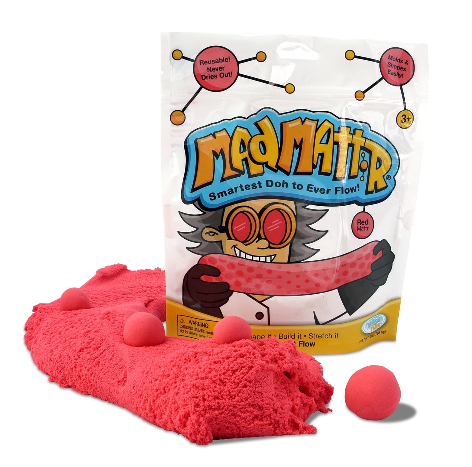Mad Mattr Super-Soft Modelling Dough Compound that Never Dries Out, 10 Ounces, Red