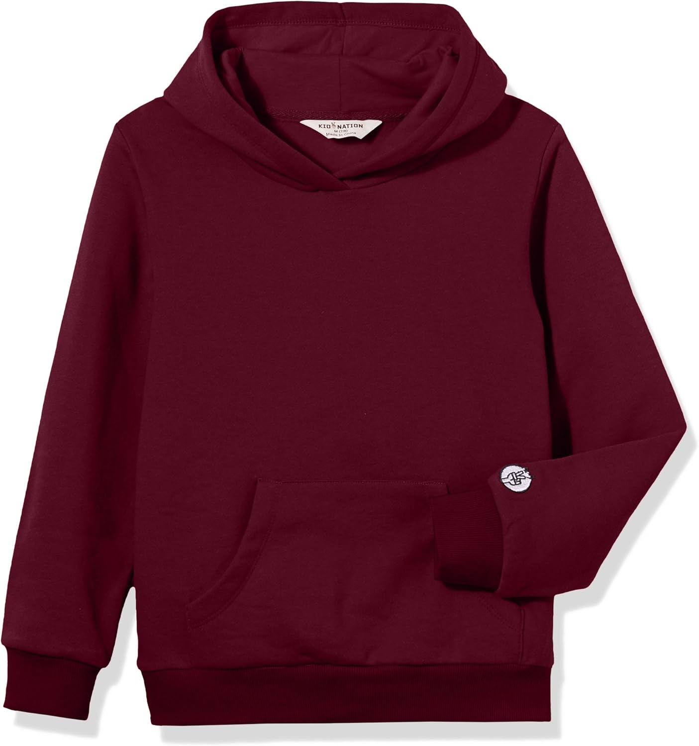 Kid Nation Kids' Soft Brushed Fleece Casual Basic Pullover Hooded Sweatshirt Hoodie for Boys or Girls 4-12 Years: Clothing