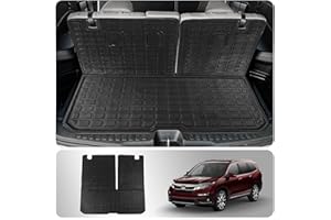 Thinzyou Cargo Mat Compatible with 2016-2024 Honda Pilot Trunk Mat Cargo Liner Trunk Liner TPE All Weather Back Seat Cover Protector 2023 Pilot Accessories (Trunk Mat with Backrest Mat)