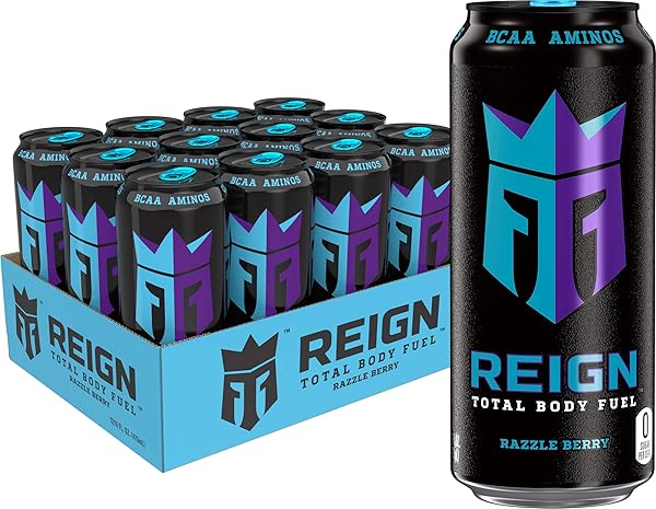 REIGN TOTAL BODY FUEL, RAZZLE BERRY, FITNESS & PERFORMANCE DRINK, 16 OUNCE (PACK OF 12)