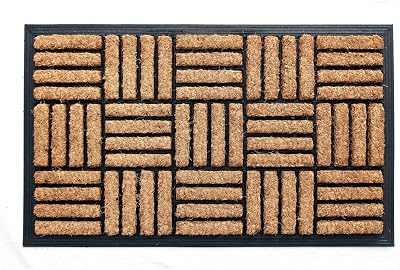 Coco&Coir Door Mat Indoor Outdoor 45x75 cm Rubber Backing Shortbread