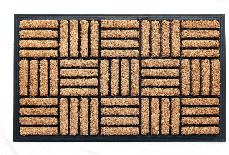 Coco&Coir Door Mat Indoor Outdoor 45x75 cm Rubber Backing Shortbread