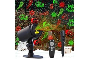 Laser Christmas Projector Lights Outdoor, Christmas Decorations Projector Lights with Timer, Waterproof, Multiple Classic Pat