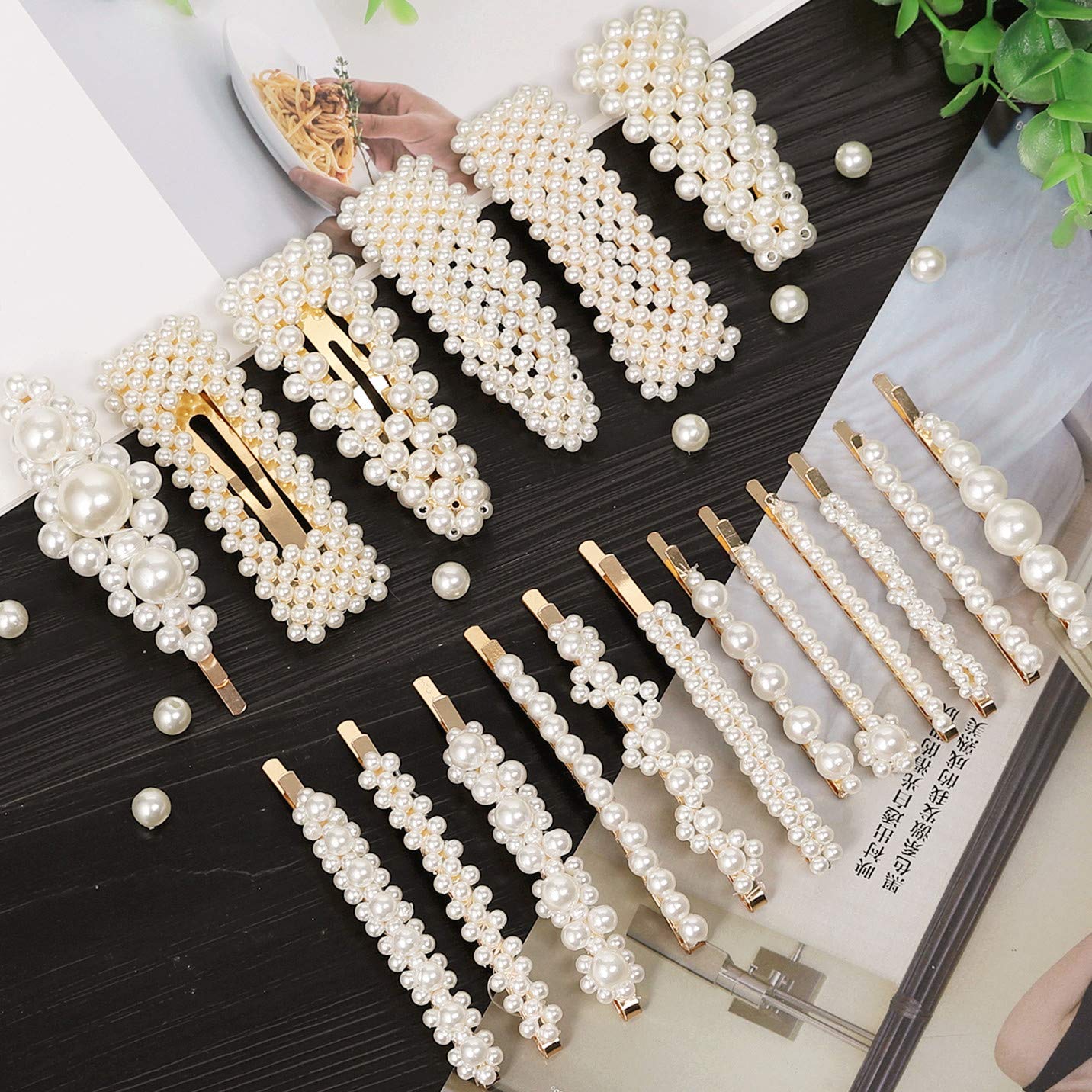 18 Pcs Pearl Hair Clips Large Hair Clips Pins Barrette Hair for Women Girls Fashion Hair Accessories