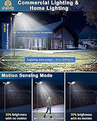 Gefolly SL-9500W Solar Street Light Outdoor