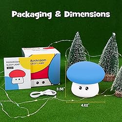 Squishy Big Eyes Mushroom Night Light with RGB Mode