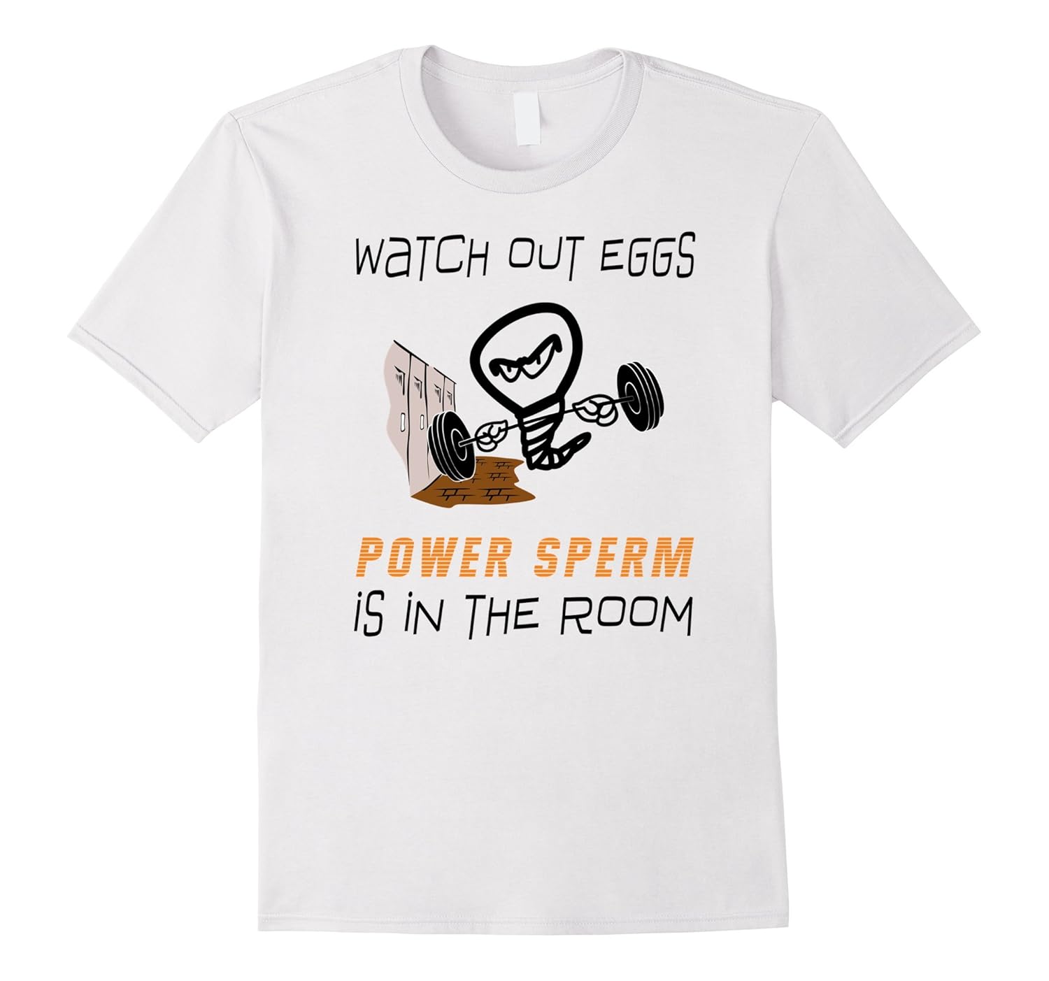 Mens Funny Gym Exercise Workout Power Sperm Humor T-Shirt-PL – Polozatee