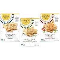 Simple Mills, Snacks Variety Pack, Fine Ground Sea Salt, Rosemary & Sea Salt, Farmhouse Cheddar Variety Pack, 3 Count…