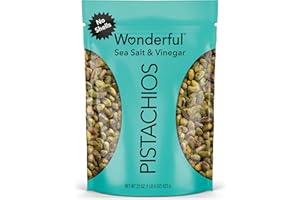 Wonderful Pistachios No Shells, Sea Salt & Vinegar Nuts, 22 Ounce Resealable Bag, Protein Snacks, Gluten Free, Healthy Snack