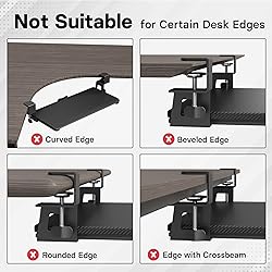 BONTEC Under Desk Keyboard Tray, 30" Slide-Out