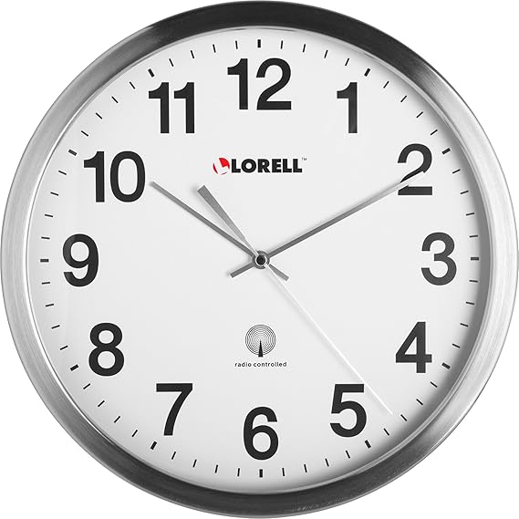 Lorell 61001 Atomic Wall Clock, 113/4", Chrome Clothing