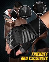 COFIT Workout Gloves Breathable Wrist Support Full Palm Grip L Black view 2