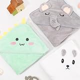 GSrenyu 3 Pcs Hooded Baby Towel 80x80 cm Coral Velvet Absorbent Cute Animals view 7