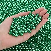 DUQGUHO Green Beads for Jewelry Making 8mm Green Pearls for Crafting with Holes 500PCS Fake Pearl Bulk Hair Bead for Women St Patricks Day Beads Accessories